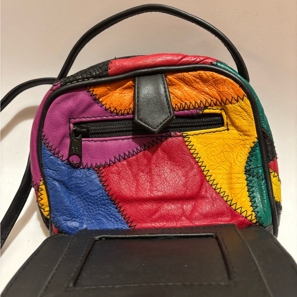 Multicolor Patchwork Leather Mini Purse - image 2